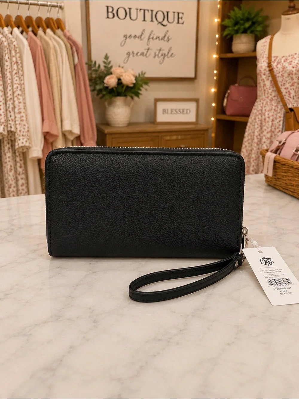 New With Tags Christian Lacroix Brandy Pebble Double Zipper Wallet